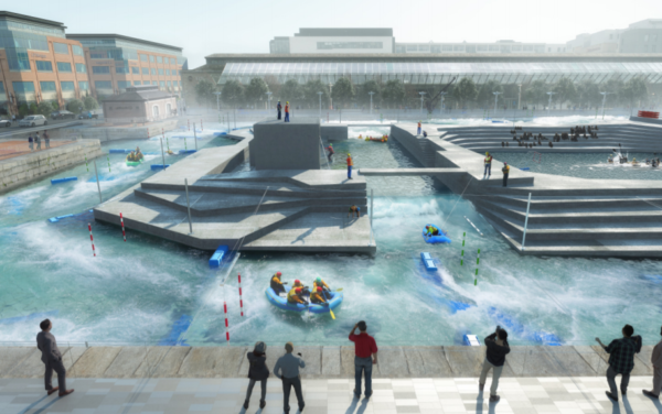 George’s Dock in disrepair. A denounced white-water facility is planned to fix it
